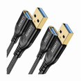 thumbnail image 1 of ccwmincc USB 3.0 Extension Cable (2M-2pack), USB Type A Male to Female 5Gbps Data Sync USB Extender Cord Compatible with Printer, Scanner, Keyboard,HTC Vive,Card Reader,Camera, Oculus Rift,PS VR,Black, 1 of 1