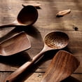 thumbnail image 6 of Wooden Spoons for Cooking 4Pcs Wooden Utensil Set for Cooking Luxury Natural Teak Wood Spatulas and Spoons Cooking Utensils Set for Kitchen Nonstick Cookware Gift for Women Men, 6 of 7