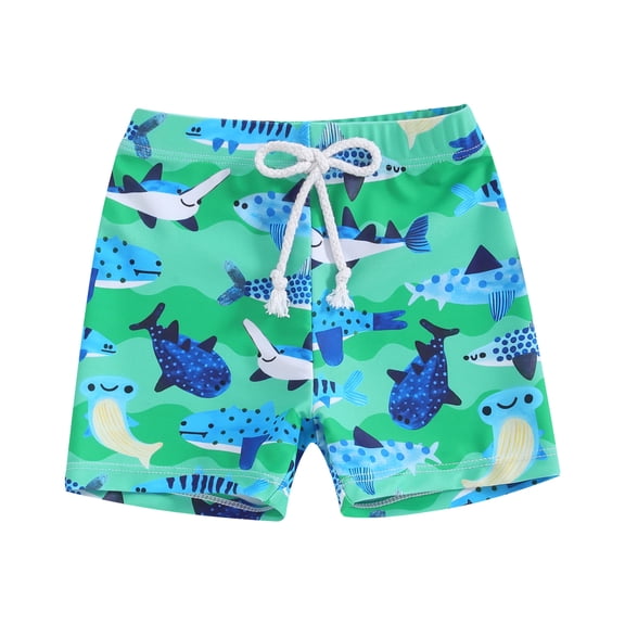 JUMEYU Swim Trunks for Boys Toddler Baby Boy Swim Trunks Cartoon Pattern Beach Shorts Board Shorts Swimwear 2T 3T (Green,2-3 Years)