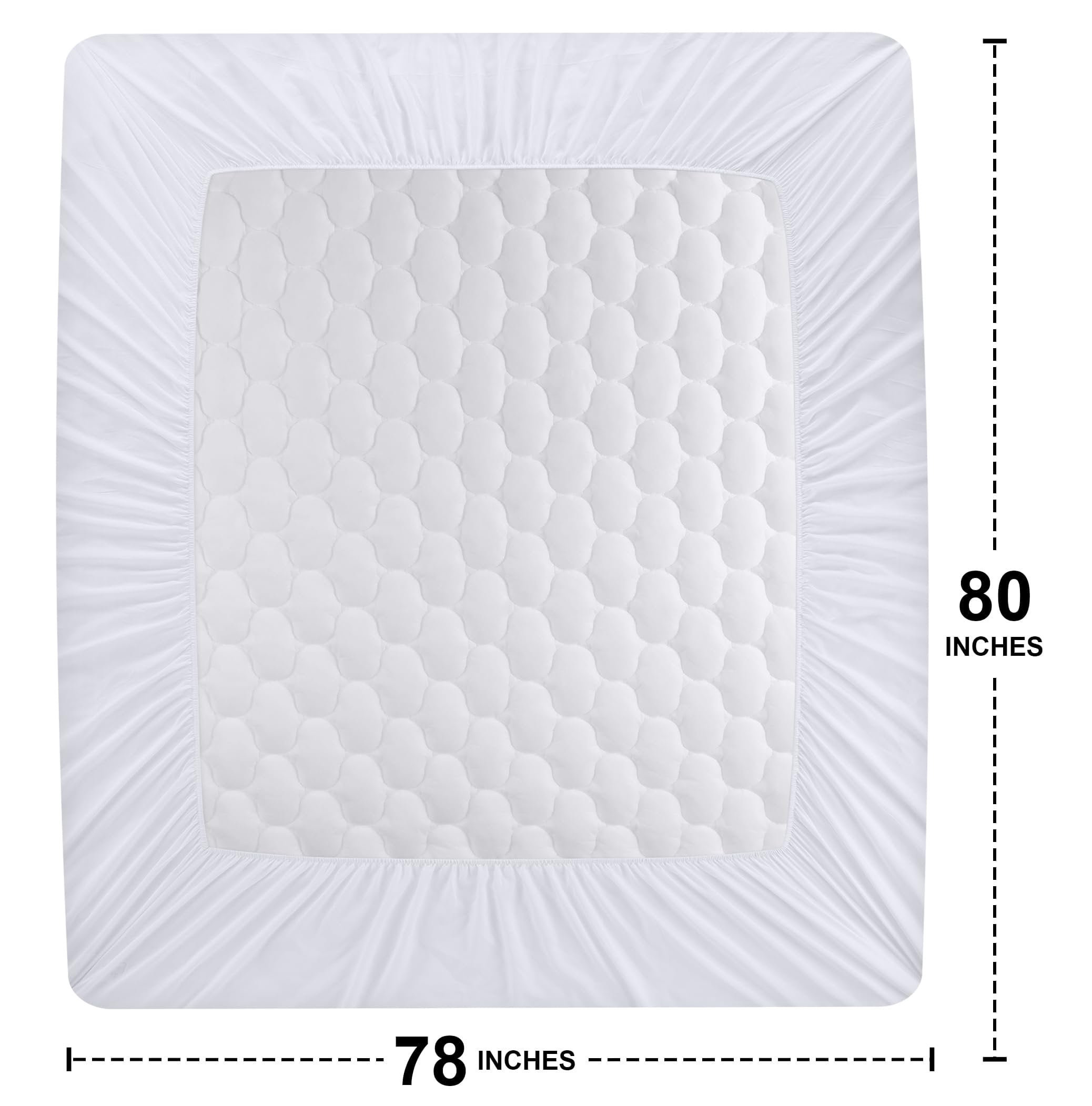 Utopia Bedding 2 Pack Waterproof Mattress Protector, King Mattress Pad, Noiseless Quilted Fitted Cover with Deep Pocket Stretches up to 16 Inches (White)