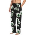 thumbnail image 5 of FREEAMG Men's Pajama Pants with Pockets Sleepwear Lounge Pants Stretch Casual Halloween Cartoon Eyes, 5 of 7