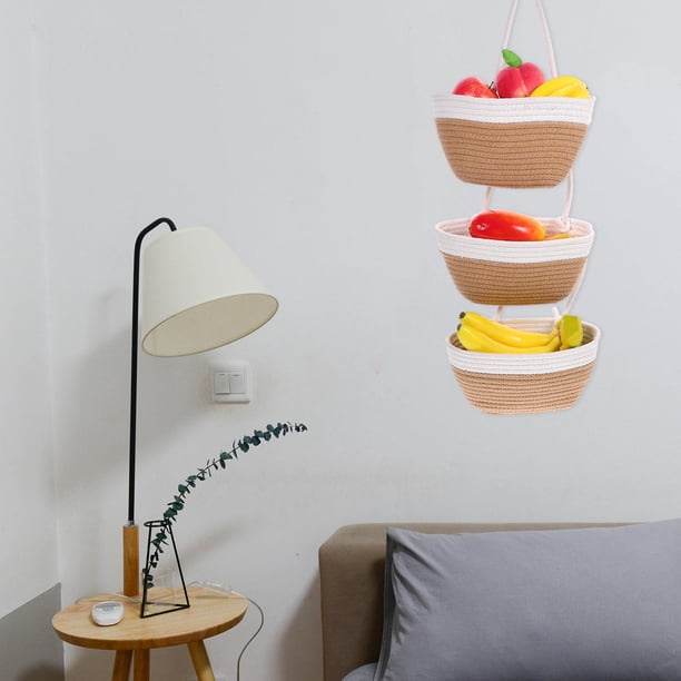 BRIGHTFUFU Cesta De Almacenamiento Colgante Tejida En De Multicolor Para Organizar Y Decorar Espacios