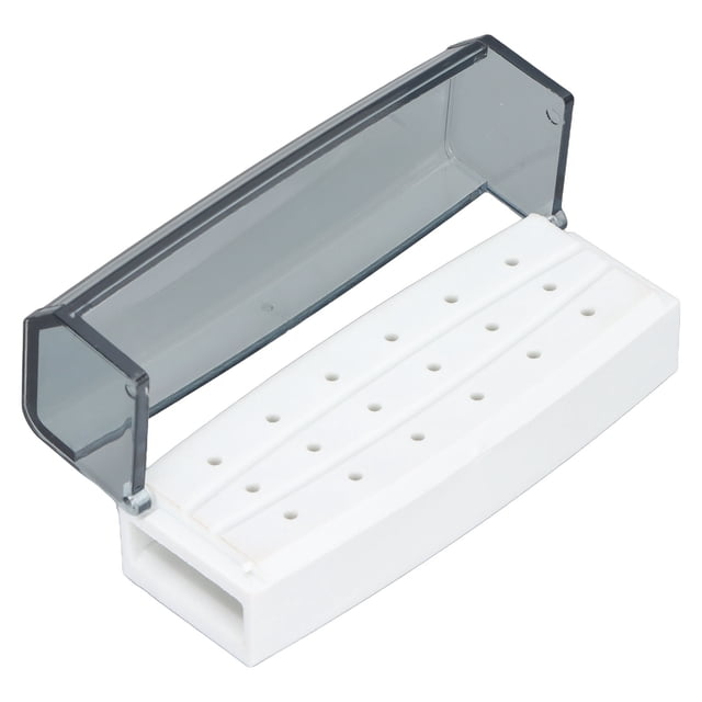 Estuche esterilizable en autoclave de 18 orificios para conservación limpia y uso en laboratorio, organizador de fresas dentales eficiente de color blanco