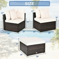 thumbnail image 4 of Pemberly Row 4-piece Contemporary Rattan and Steel Patio Sofa Set in White, 4 of 12