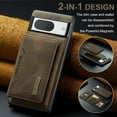 thumbnail image 3 of Unique Creative Multi-Function Magnetic Detachable Wallet Stand PU Phone Case for Google Pixel 6 Pro 6A 5A 5G Bumper Skin-Friendly Retro Back Cover, 3 of 7