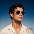 thumbnail image 4 of SA106 Geometric Round Polarized Sunglasses Retro Hipster UV400 TAC Lens / Peach Frame - Green Lens, 4 of 8