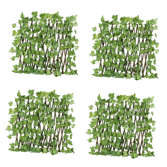 GROWTH TANK 4x Retractable Garden Fence Trellis Privacy Screen with Artificial Plant Outdoor