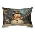 thumbnail image 5 of Plush Pillow Cases Standard Size Ultra Soft Warm Pillowcases with Zipper Winter Snowman 20"x26", 5 of 7