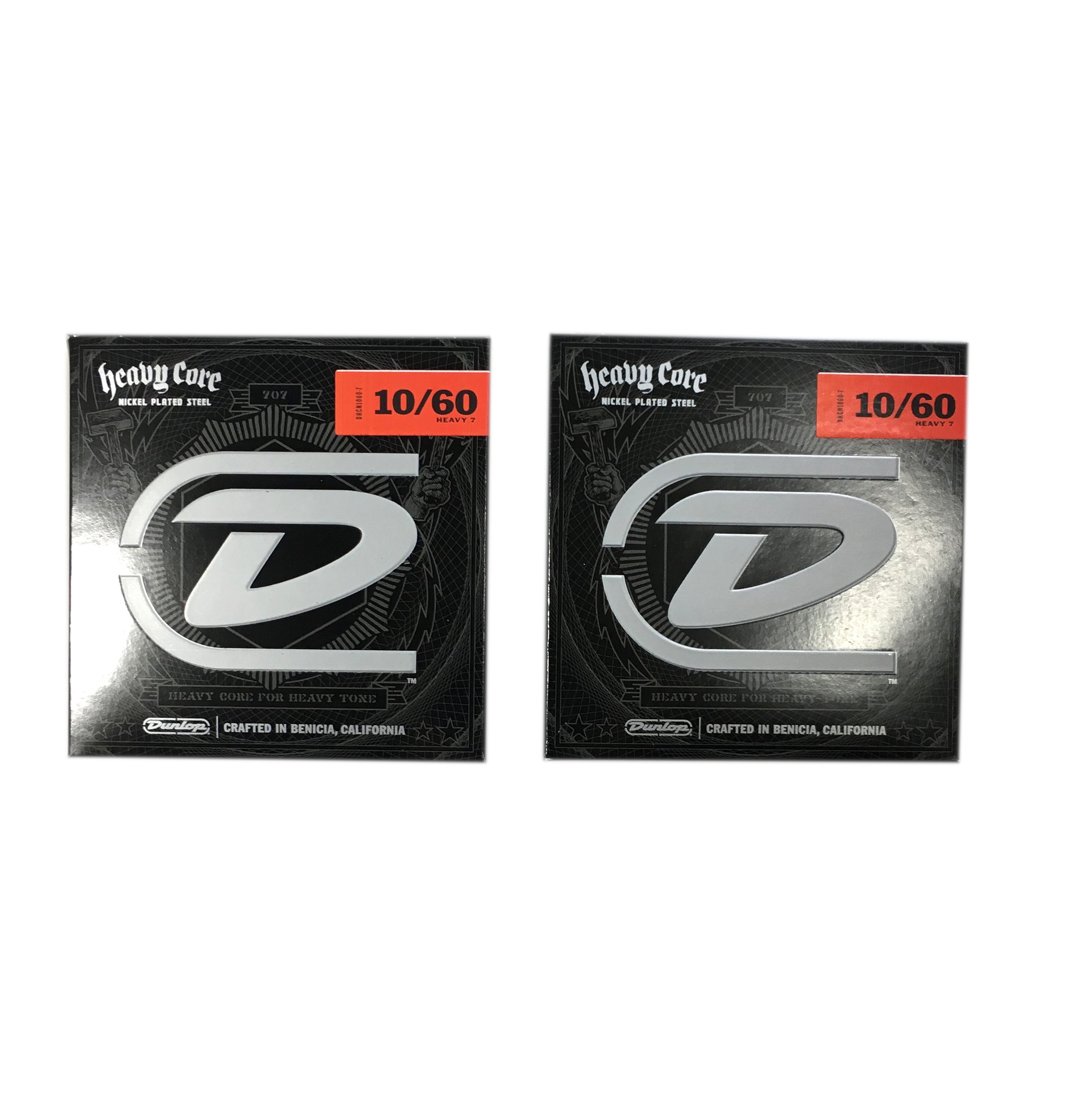 Dunlop Guitar Strings  Electric  2 Pack  Heavy Core  7 string guitar  10-60