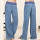 thumbnail image 1 of WILLBEST Pantalones Casuales para Mujer, Pantalones Vaqueros Palazzo Anchos, Pantalones Vaqueros de Cintura Alta, Elasticidad, Ajuste Cómodo En La Pierna para Uso Diario Extra Grande, 1 of 7