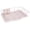 Pale Pink, variant on Metal, Plasic 3 Piece Dish Drainer Rack Set with Drying Board and Utensil Holder, 17" x 12" x 5", Beige