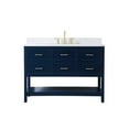 thumbnail image 3 of 48 inch single bathroom vanity in blue with backsplash, 3 of 8