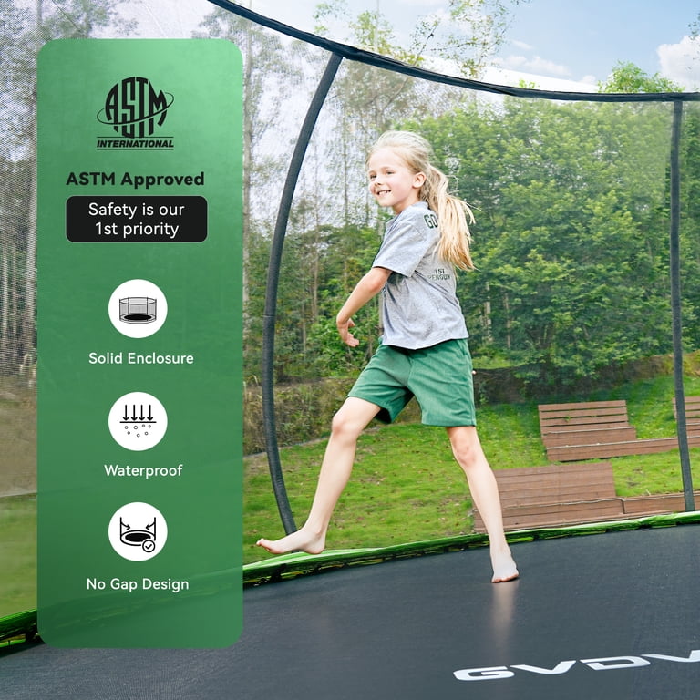 GVDV Outdoor Trampoline, 10' Backyard Recreational Pumpkin