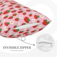 thumbnail image 3 of Pofeuu Hand Drawn Strawberry Print Polyester Microfiber Plush Pillowcases, Super Soft and Cozy Pillow Case Covers with Envelop Closure（Pillow core not included）-16"x24", 3 of 6