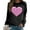 Black, variant on Womens Sweatshirt Long Sleeved Crew Neck Heat Printed Pullover Tops Solid Color Casual Cozy Soft Winter Fall Womens Sweatshirts Pink L