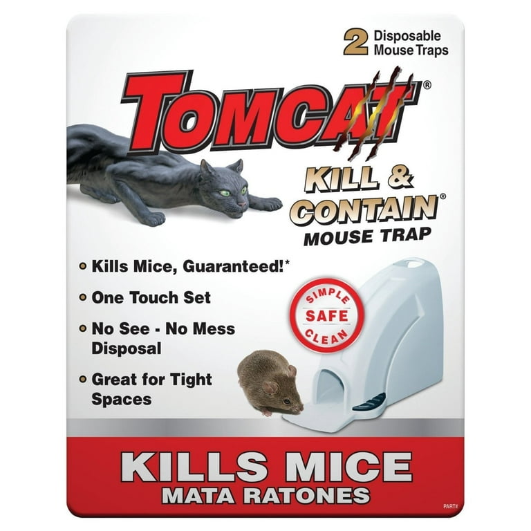 Tomcat Mouse Trap 2 Pack—Kill And Contain Disposable No SEE No Mess