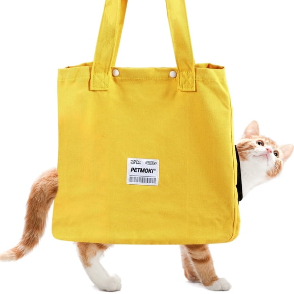 Wekvgz canvas cat carrier bag breathable portable shoulder tote pouch multipurpose travel bag suitable for car outing and pet nail trimming use