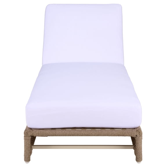 Safavieh Callan Steel Outdoor Lounge Chairs, Heather Tan/White