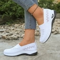 thumbnail image 3 of Women's Loafers Slip on Knit Mesh Lightweight Breathable Walking Shoes Casual Dressy Flat Driving Shoes White Size 9, 3 of 8