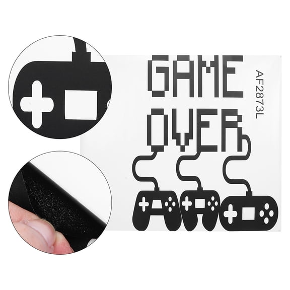 Decoración del hogar, calcomanía de pared con letras inglesas de Game Over, pegatina de pared con letras, rendimiento de alta gama Jadeshay A