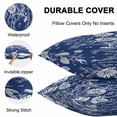 thumbnail image 6 of Outdoor Waterproof Pillow Covers Pack of 2, Navy Blue White Ocean Coral Shell Starfish Nautical Coastal Decorative Throw Pillowcases Cushion Covers for Garden Patio Tent Sofa Couch, 26x26 inch, 6 of 8