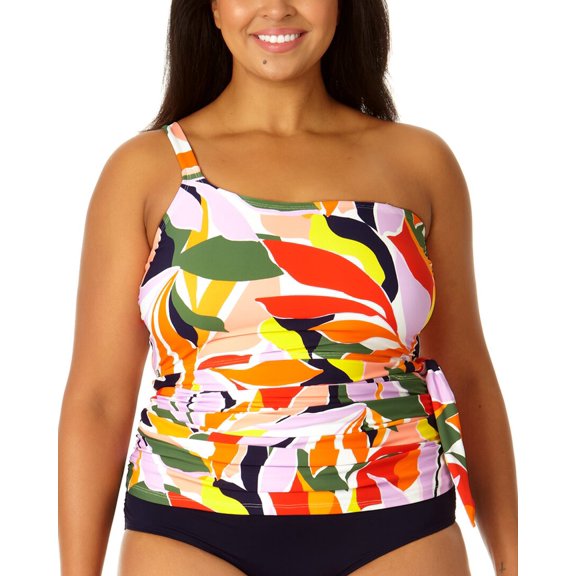 Anne Cole womens  Asymmetrical Tie Side Tankini, 18W