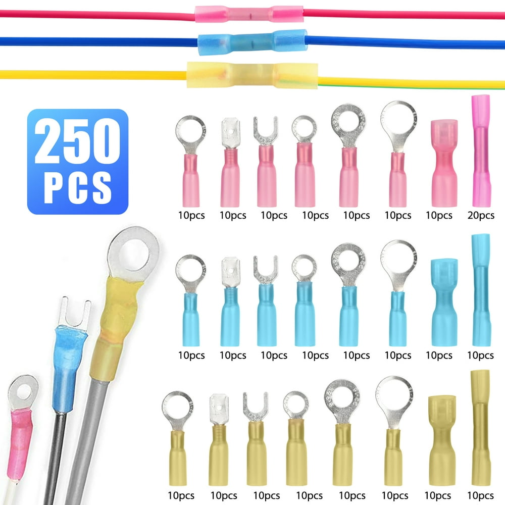 250PCS Solder Seal Wire Connectors, EEEkit Heat Shrink Wire Connectors