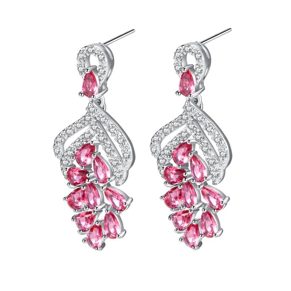1 Paire de Boucles d'Oreilles en Alliage Rose Zircon Cubique pour Femmes Usage Quotidien