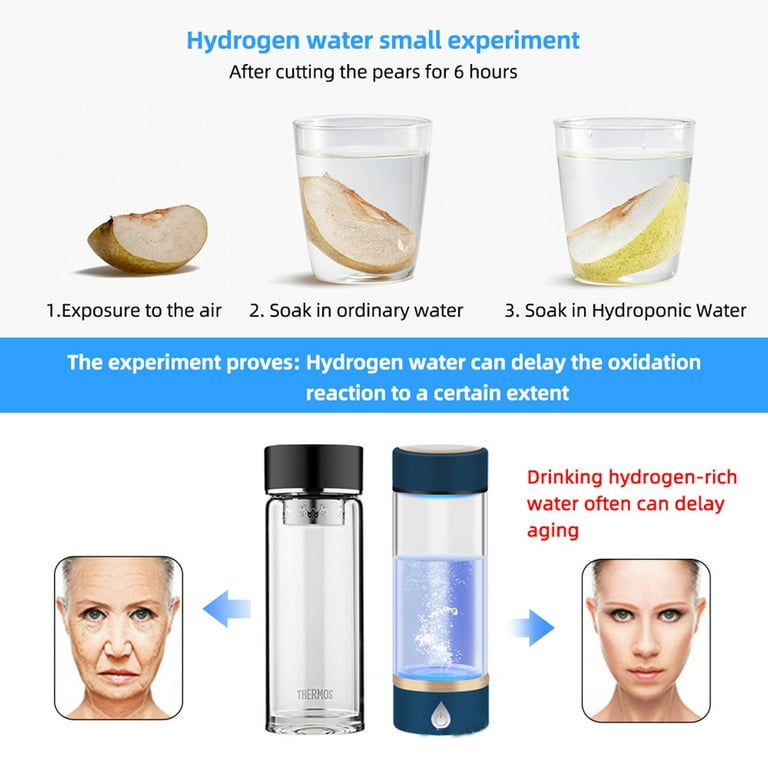 Rechargeable Portable Glass Hydrogen Water Generator Bottle