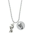 thumbnail image 1 of Delight Jewelry Silvertone Unicorn Silvertone Script Initial Disc - G - Charm Necklace, 20"+3", 1 of 4