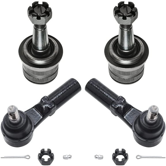 Detroit Axle - Front 4pc Suspension Kit for 04-09 Dodge Durango, 07-09 Chrysler Aspen, 2 Lower Ball Joints 2 Outer Tie Rod Ends 2004 2005 2006 2007 2008 2009 Replacement