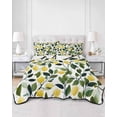 thumbnail image 3 of Summer Lemon Summer Quilt Set Full Size, Soft Microfiber Quilted Bedding Set with 2 Pillow Shams, Yellow Fruits Pastoral Green Botanical Lightweight All Season Bedspread Coverlet for Bedroom 78"x90", 3 of 6