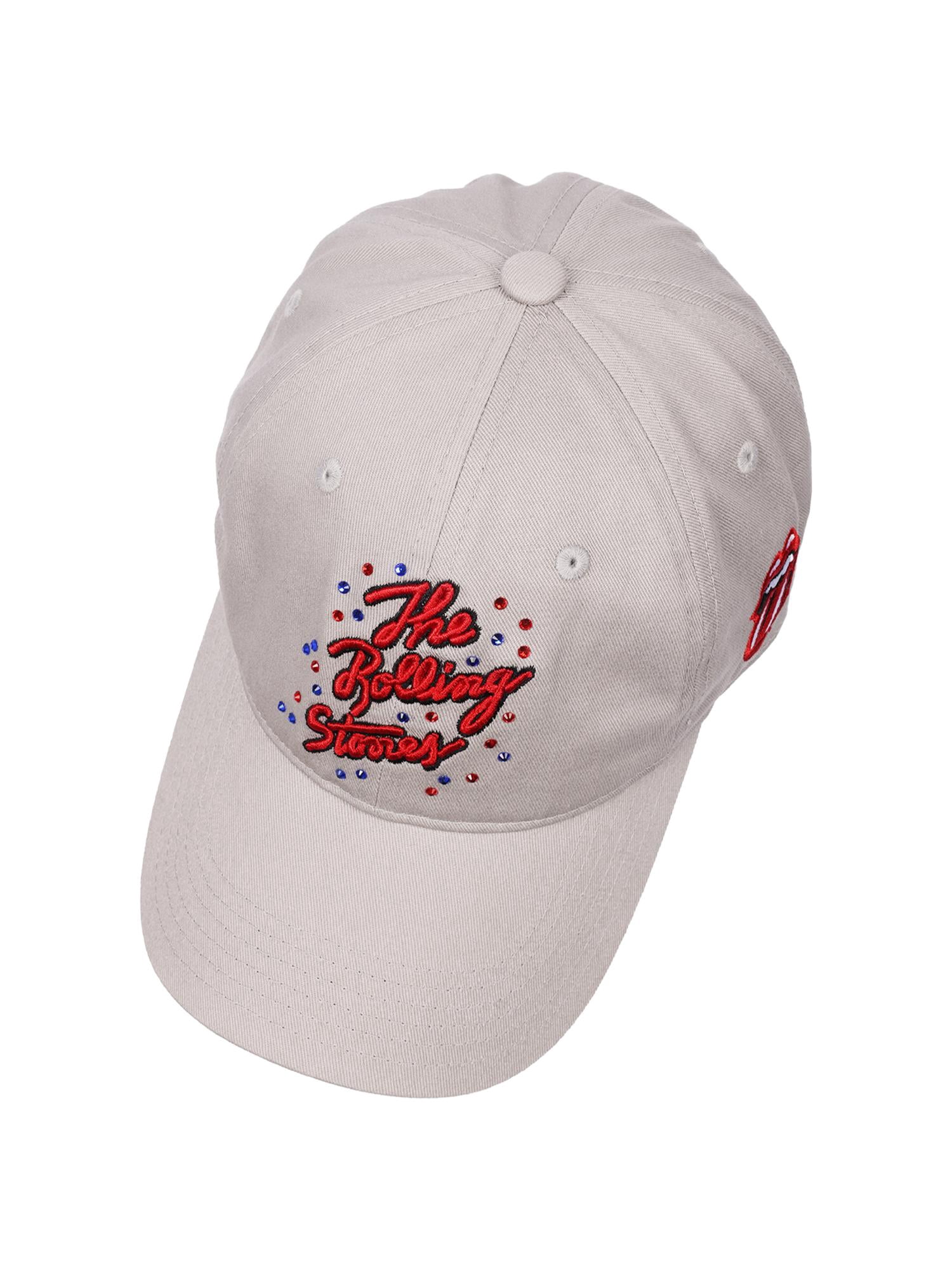 Rolling Stones "Dad" Cap with Rhinestones, Gray, One Size Fits Most