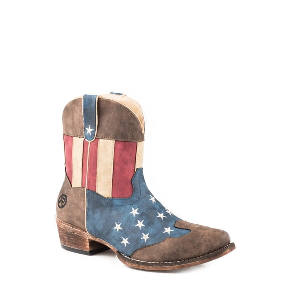 Roper Womens American Flag Faux Leather Flotus Cowboy Boots 9