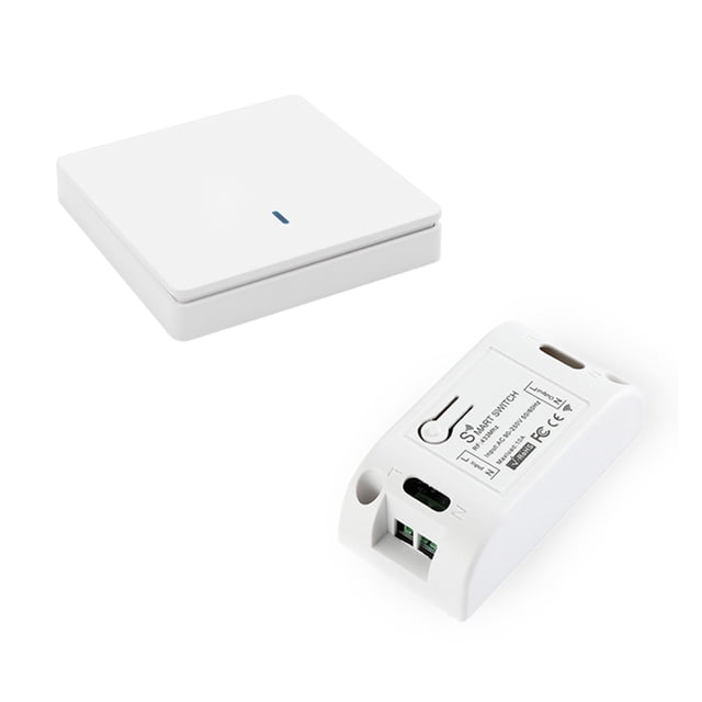 Interruptor de Luz Inteligente InaláMbrico RF 433MHz Control de IluminacióN Interruptor Inteligente CA 90-250V 10A MóDulo (1 W y 1 C)