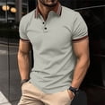 thumbnail image 2 of YODETEY Men’s Classic Performance Polos with Pocket, Collar Casual Shirts,Big and Tall Gray,Size S-3XL, 2 of 8