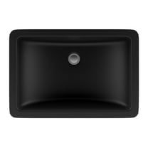 21" Rectangle Quartz Vanity Bathroom Sink, Galaxy Black Drop-In Sink, Undermount Bathroom Sink, Granite Vanity Basin by Lexicon Platinum LP-214-K