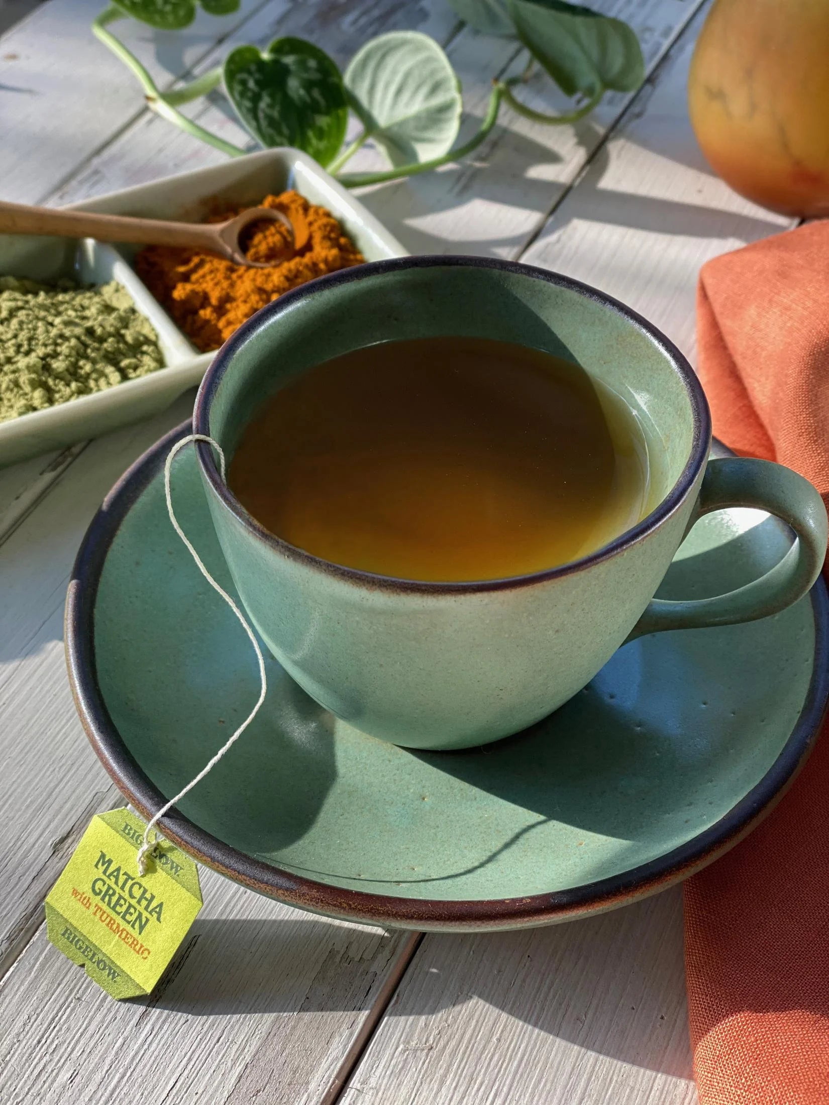 (4 pack) Bigelow Matcha Green Tea with Turmeric, Green Tea Bags, 18 Count