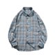 thumbnail image 1 of Blusa y camisa de manga larga con cuello vuelto para hombre, con solapa estampada y botones, bolsillo tipo cárdigan, blusa de manga larga con cuello vuelto, blusa de poliéster para hombre, 1 of 3