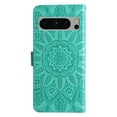 thumbnail image 3 of TECH CIRCLE Phone Case for Google Pixel 8 Pro,Google Pixel 8 Pro Wallet Case Sunflower Embossed PU Leather Flip Phone Cover Card Slots Magnetic Clasp Stand Kickstand Case with Hand Strap - Green, 3 of 9
