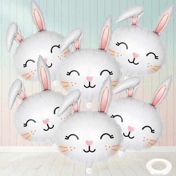 Bunny Balloons Rabbit Head Foil Balloon for Easter Themed Party Decorations