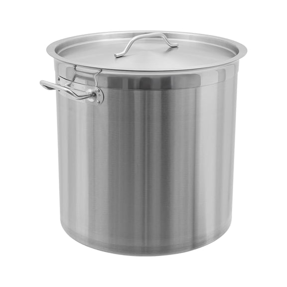 Wildnix Stainless Steel Pot, 33.6L/35.5QT Stockpot, 304 & 201 Stainless Steel, Sanding Process, Large Bore, Practical Lid with Handle, Sturdy Riveted Handles