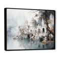 thumbnail image 2 of Designart "Ashram'S Tranquility: Indian Quartz Artistry" Hinduism Floater Framed Canvas Wall Art, 2 of 5