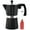 Black + Red, variant on GROSCHE MILANO Stovetop Espresso Maker, Moka Pot, 9 Espresso Cups, Black