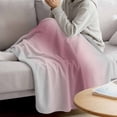 thumbnail image 3 of Pink Grey Ombre Blanket Soft Cozy Warm Throw Blanket for Couch, Plush Fuzzy Flannel Fleece Blankets for Sofa, Farmhouse Gradient Minimalist Bed Blankets Lightweight Gifts for Women, 50"x60", 3 of 9