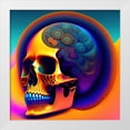 thumbnail image 2 of Stephen Chambers 15x15 White Modern Wood Framed Wall Art Titled - Skull 80, 2 of 6