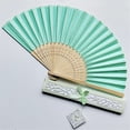 thumbnail image 2 of Handheld Paper Fan with Gift Box, Decorative Portable Fan Set, for Party Use, Personal Collection, Daily Cooling and Event Keepsake, by Cosmug, Mint Green, 2 of 2