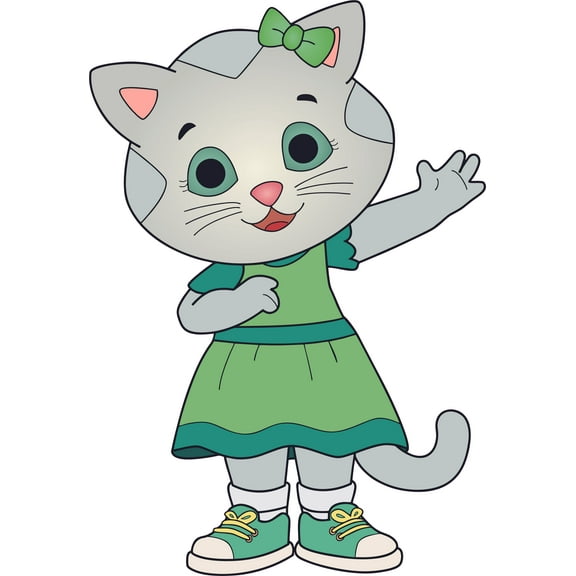 Kids Bedroom Nursery Daniel Tiger Best Friend Character Katerina Kittycat Decor Design Adhesive Wall Decoration - 20" x 28" Removable Home Art Cat Kitten Animal Wall Decal Sticker Multi-colored