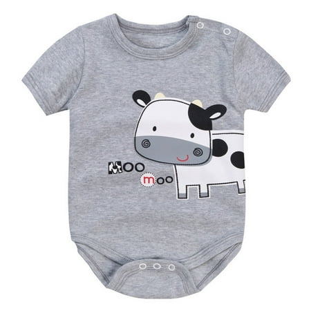 

Kids Sets Clothes Baby Cow Printed Boys Girls Cartoon Fashion Romper Bodysuit Girls Outfits&Set