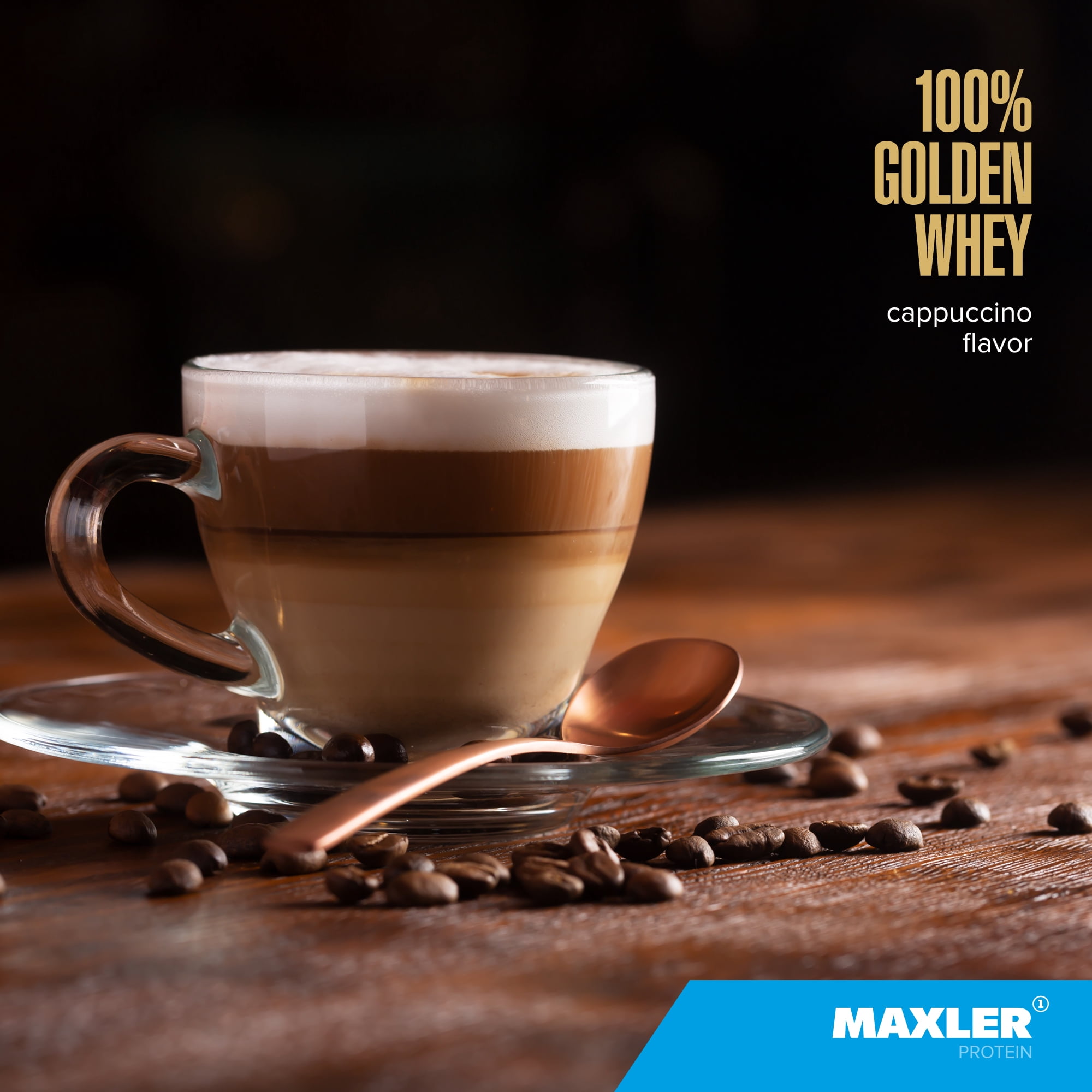 Maxler 100% Golden Whey Protein Powder - Cappuccino 5 lb